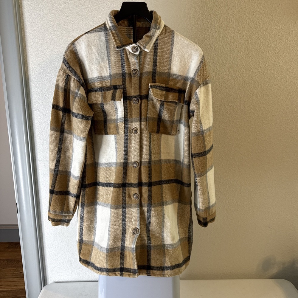 Women's SHEIN Shacket Multicolor Plaid Size M